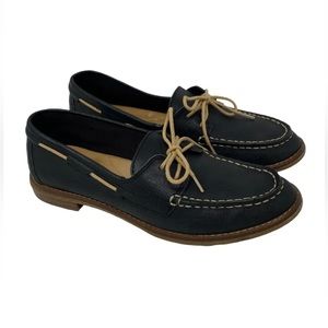 Sperry Seaport Boat Leather Oxford Shoe Black Size 7.5 NEW